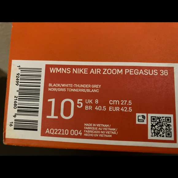 NEW WOMENS NIKE AIR ZOOM PEGASUS 36 SZ 10.5 11 - Picture 9 of 9